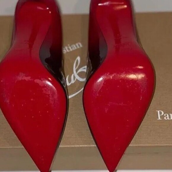 Christian Louboutin Hot Chick Patent Leather Degrade Pointed Pumps - Picture 6 of 7